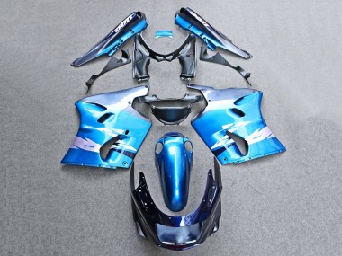 Glossy Blue Grey 1993-2003 Kawasaki ZZR1100 Motorcycle Fairings