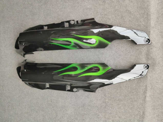 Glossy Black Green Flame 1993-2003 Kawasaki ZZR1100 Motorcycle Fairings