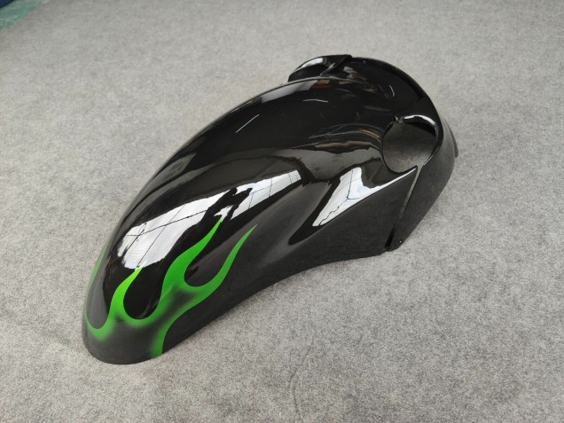 Glossy Black Green Flame 1993-2003 Kawasaki ZZR1100 Motorcycle Fairings