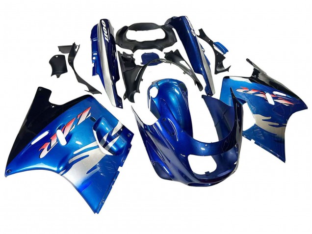 Blue Silver Black 1993-2003 Kawasaki ZZR1100 Motorcycle Fairings