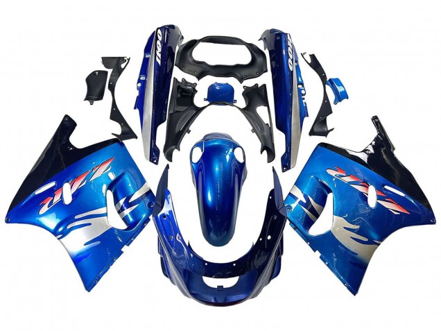 Blue Silver Black 1993-2003 Kawasaki ZZR1100 Motorcycle Fairings