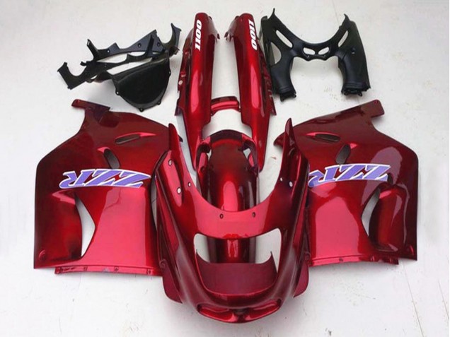 Glossy Red 1993-2003 Kawasaki ZZR1100 Motorcycle Fairings