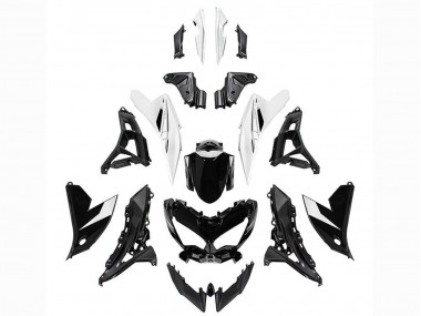 Glossy Black White 2022-2025 Kawasaki Versys 650 Motorcycle Fairings