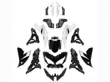 Glossy Black White 2022-2025 Kawasaki Versys 650 Motorcycle Fairings
