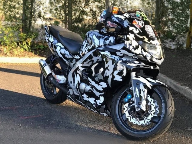 Black White Grey Camouflage 1996-2007 Yamaha YZF600R Thundercat Motorcycle Fairings