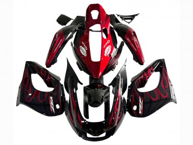 Black with Red Flame 1997-2007 Yamaha YZF 1000R Thunderace Motorcycle Fairing Kits