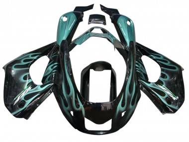 Glossy Black with Blue Flame 1997-2007 Yamaha YZF 1000R Thunderace Motorcycle Fairings