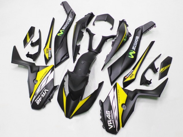 Matte Black Yellow MoviStar ENEOS 46 2017-2021 Yamaha XMAX300 Motorcycle Fairings