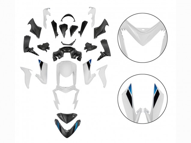 Black White 2015-2020 Suzuki GSX-S 1000 Motorcycle Fairings