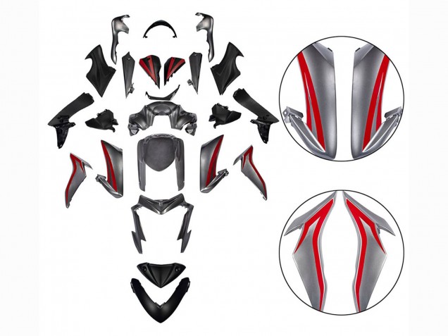 Red Silver 2015-2020 Suzuki GSX-S 1000 Motorcycle Fairings