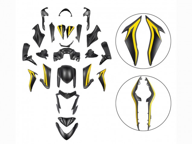 Black Yellow 2015-2020 Suzuki GSX-S 1000 Motorcycle Fairings