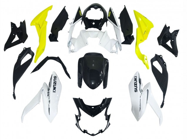 White Yellow 2017-2022 Suzuki GSX-S 750 Motorcycle Fairings