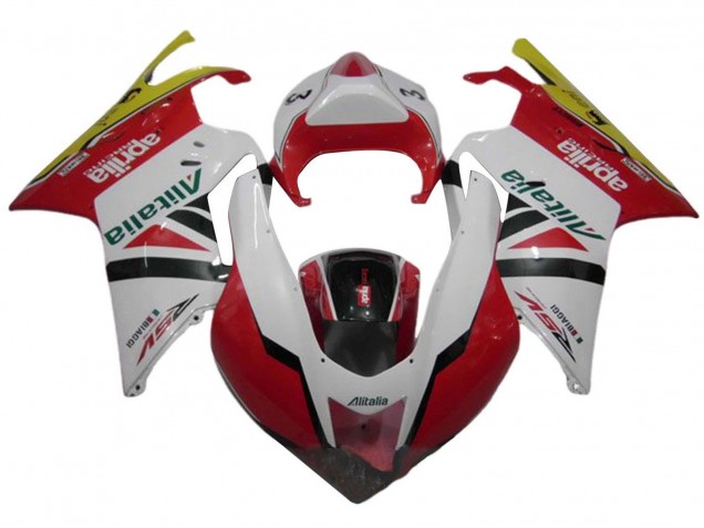 White Red Green Yellow Alitalia 2003-2006 Aprilia RSV1000 Motorcycle Fairings