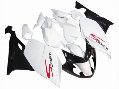 White Glossy Black 2005-2010 BMW K1200S Motorcycle Fairings