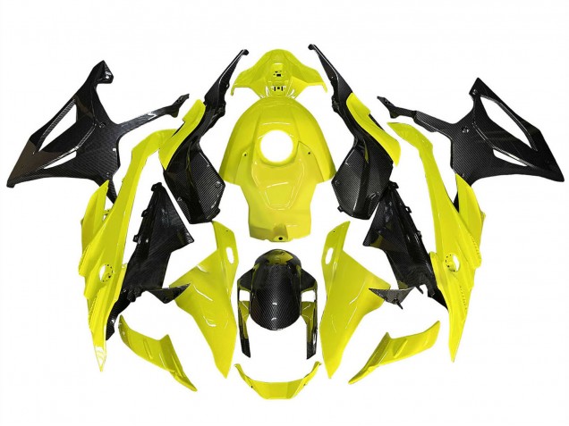 Yellow Black Carbon Fiber 2023-2024 BMW S1000RR Motorcycle Fairings