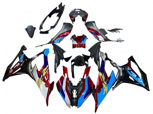 White Blue Red Black 2019-2022 BMW S1000RR Motorcycle Fairing