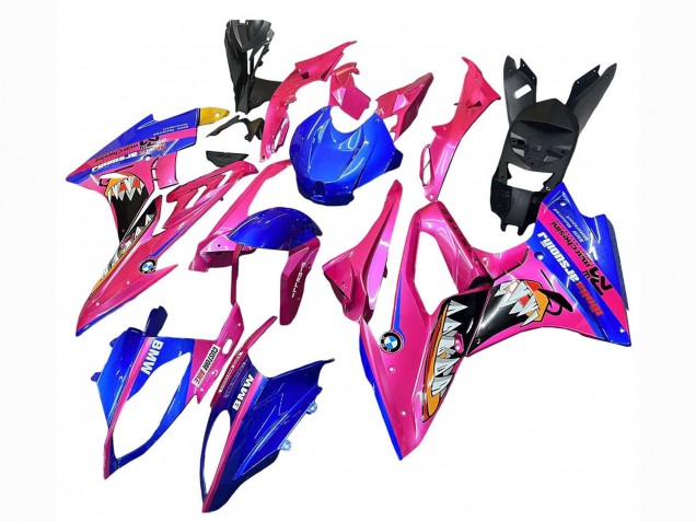 Pink Blue Yellow Shark 2017-2018 BMW S1000RR Motorcycle Fairings