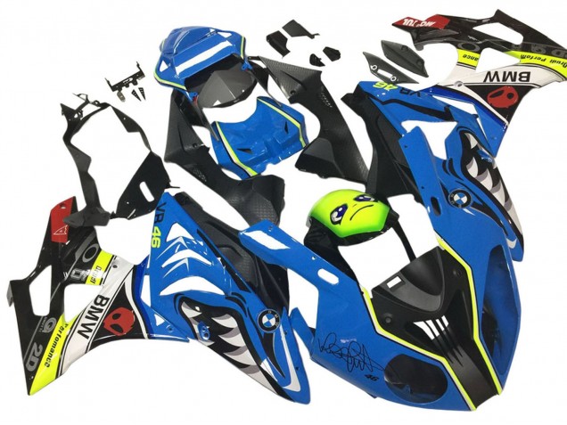 Blue Yellow Red Black Shark VR 46 2009-2014 BMW S1000RR Motorcycle Fairings