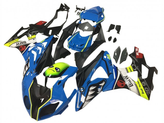 Blue Yellow Red Black Shark VR 46 2009-2014 BMW S1000RR Motorcycle Fairings