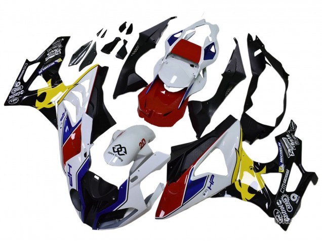 White Red Yellow Black Castrol 2009-2014 BMW S1000RR Motorcycle Fairings