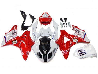 White Red 2009-2014 BMW S1000RR Motorcycle Fairings