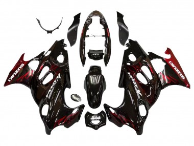 Glossy Black Red Flame 2004-2006 Suzuki GSX600F/GSX750F Motorcycle Fairings