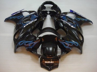 Glossy Black Blue Flame 2004-2006 Suzuki GSX600F/GSX750F Motorcycle Fairings