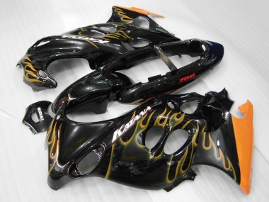 Glossy Black Orange Flame Katana 2004-2006 Suzuki GSX600F/GSX750F Motorcycle Fairings