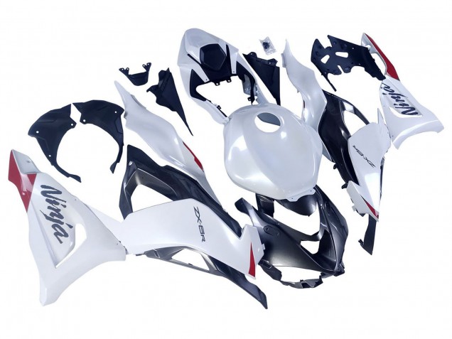 Pearl White Black Red 2023-2025 Kawasaki ZX6R Motorcycle Fairings