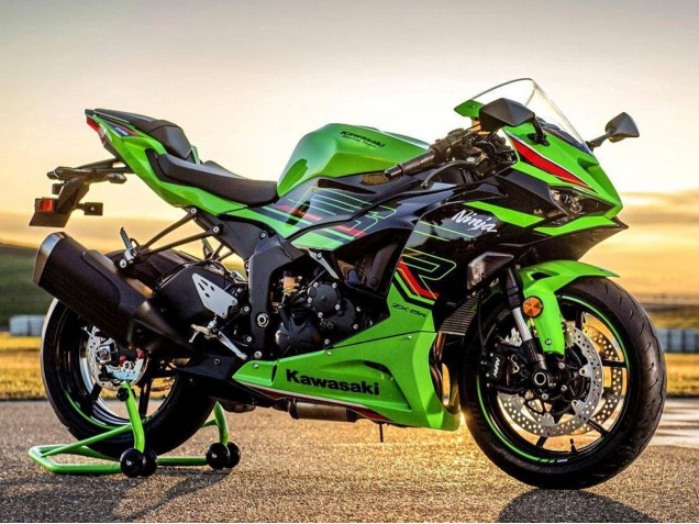 Green Black 2023-2025 Kawasaki ZX6R Motorcycle Fairings