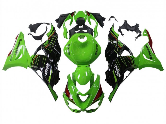 Green Black 2023-2025 Kawasaki ZX6R Motorcycle Fairings