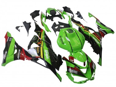 Green Black Red Yellow Dunlop 2023-2025 Kawasaki ZX6R Motorcycle Fairings