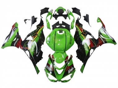 Green Black Red Yellow Dunlop 2023-2025 Kawasaki ZX6R Motorcycle Fairings