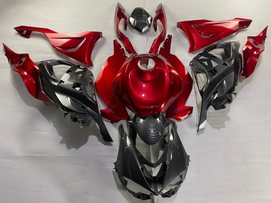 Red Carbon Fiber 2023-2025 Kawasaki ZX6R Motorcycle Fairings
