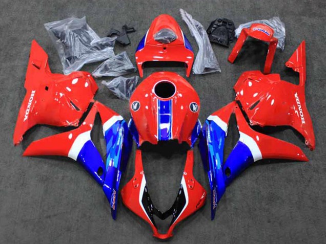 White Red Blue HRC 2009-2012 Honda CBR600RR Motorcycle Fairings
