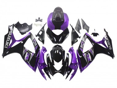 Purple Glossy Black 2006-2007 Suzuki GSXR 600 / GSXR 750 Motorcycle Fairing Kits