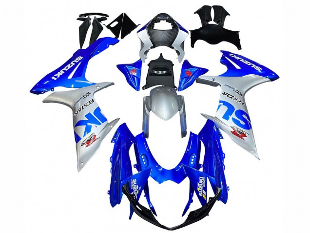 Blue Silver Ecstar 2011-2024 Suzuki GSXR 600 / GSXR 750 Motorcycle Fairings