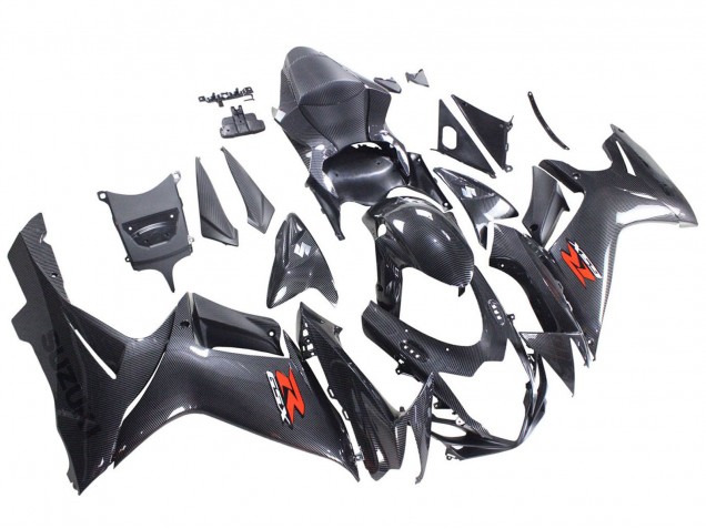 Black Carbon Fiber Red 2011-2024 Suzuki GSXR 600 / GSXR 750 Motorcycle Fairings