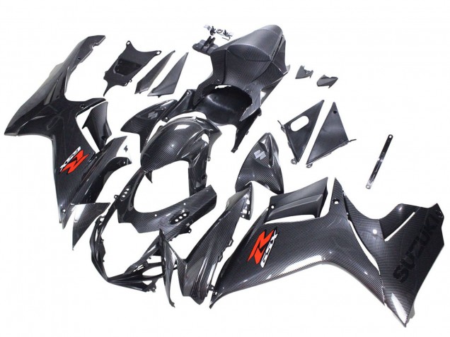 Black Carbon Fiber Red 2011-2024 Suzuki GSXR 600 / GSXR 750 Motorcycle Fairings