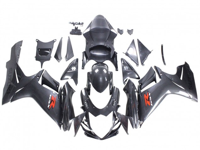 Black Carbon Fiber Red 2011-2024 Suzuki GSXR 600 / GSXR 750 Motorcycle Fairings