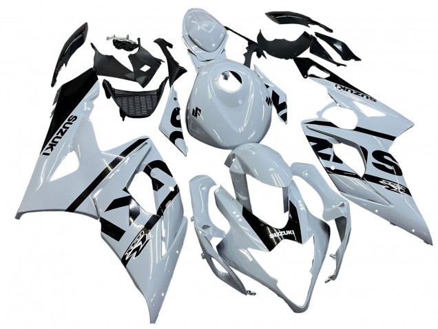 White Black 2005-2006 Suzuki GSXR 1000 Motorcycle Fairings