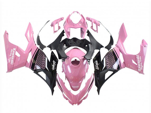 Pink Matte Black Honeycomb 2018-2024 Kawasaki Ninja 400 Motorcycle Fairings