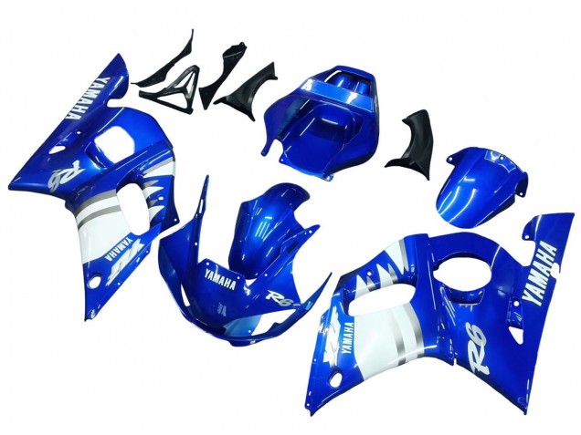 Blue White 1998-2002 Yamaha YZF 600 R6 Motorcycle Fairings