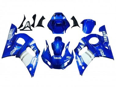 Blue White 1998-2002 Yamaha YZF 600 R6 Motorcycle Fairings