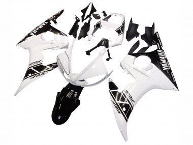 White Glossy Black 2006-2009 Yamaha YZF R6S Motorcycle Fairings