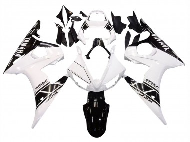 White Glossy Black 2006-2009 Yamaha YZF R6S Motorcycle Fairings