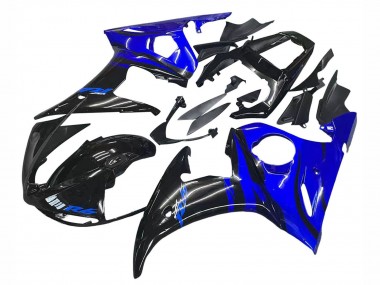 Blue Glossy Black 2006-2009 Yamaha YZF R6S Motorcycle Fairings