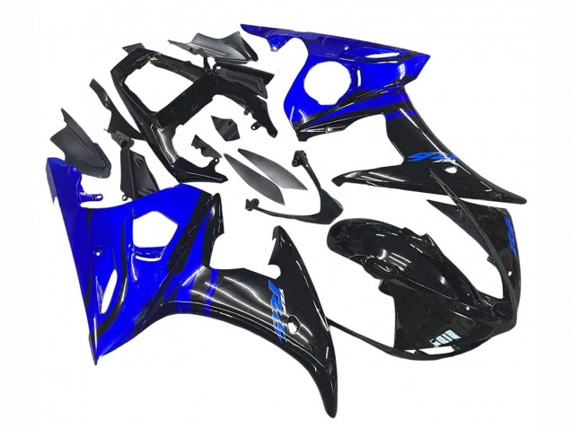Blue Glossy Black 2006-2009 Yamaha YZF R6S Motorcycle Fairings