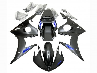 Matte Black Blue 2003-2004 Yamaha YZF R6 Motorcycle Fairings