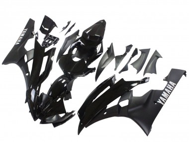 Glossy Black Matte Black 2006-2007 Yamaha YZF 600 R6 Motorcycle Fairings